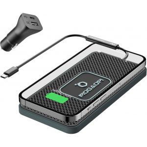 CMJAAGUR-Chargeur Sans Fil Pour Voiture, Station De Charge Inductive, Tapis De Charge Sans Fil Antidérapant Avec Chargeur De Voiture Pd20W Usb-C Compatible Avec Iphone 15/14 13 Samsung S23/2[M817] - Neuf