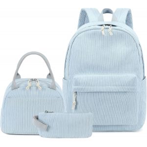 KALSC-Sac À Dos Pour Adolescentes Et Filles-Sac À Dos D'Écolier Pour Enfants-Avec Sac À Déjeuner-Trousse À Crayons-Ensemble Pour L'École,Bleu,L,Décontracté - Neuf