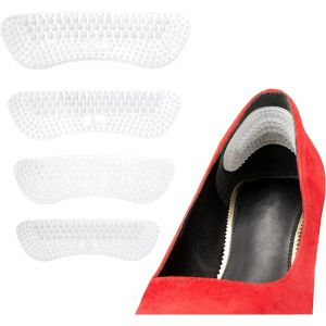 Kalanka-4 Paires De Coussins De Talon,Coussins De Talon Surdimensionnés,Coussins De Talon Auto-Adhésifs,Protege De Talon En Silicone,Coussins De Talon Hauts (Transparent) - Neuf