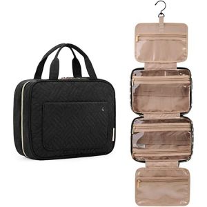 Trousse de toilette suspendue portable avec crochet - Organisateur de cosm&eacute;tiques et de voyage noir - Neuf