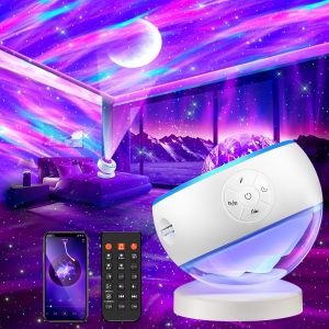 Projecteur Ciel &Eacute;toil&eacute;, 300 Modes D'&eacute;clairage, Lampe Lumi&egrave;re Bor&eacute;ale, 15 Machines &Agrave; Bruit Blanc, Bluetooth, Minuterie, Guirlande Lumineuse Pour F&ecirc;te, Projecteur D'&eacute;toiles - Neuf