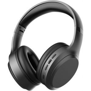 MEVRONISSHOP-Casque Audio Bluetooth Over-Ear avec 82h d'Autonomie, Bluetooth 5.3, 3 Modes &Eacute;qualiseur, Micro Int&eacute;gr&eacute;, Design L&eacute;ger et Pliable pour Voyage, Travail et Jeu - Neuf
