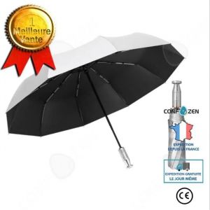 Parasol - Confo® - Automatique - Titane Argent - 3 Volets - Publicitaire - Neuf