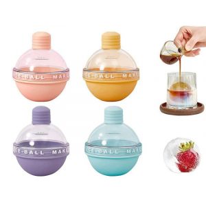 Lot De 4 Moules &Agrave; Gla&ccedil;ons Sph&eacute;riques En Silicone Pour Whisky Et Cocktails - Neuf