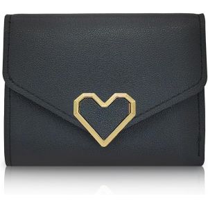 Petit Porte-Monnaie Pour Femme,Portefeuille Court En Cuir Synth&eacute;tique Avec Fen&ecirc;tre Pour Carte D'Identit&eacute; Et Plusieurs Emplacements Pour Cartes,Portefeuille Fin En Forme De Coeur Pour Femme, - Neuf