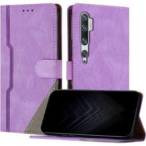KAL-&Eacute;tui Pour Xiaomi Mi Cc9 Pro/Note 10 /Note 10 Pro, Housse En Cuir Pu Avec [Protection Antichoc Tpu] [Fonction Support] [Porte-Cartes ] Antichoc Magn&eacute;tique Coque Pour Mi Cc9 Pro - Violet - Neuf