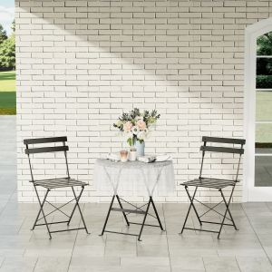 Lot de 3 Meubles de Jardin de Balcon, Bistrot Bar Salon de Jardin Exterieur 2 Personnes - Neuf