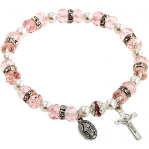 Eryi-Bracelet Femme Croix De Baptême Bracelet Avec Perles De Cristal Classique Chrétien Cadeaux De Première Communion Bracelet Sacré Bijoux Bracelet Cadeau Pour Mamie Maman S?ur Amie - Neuf
