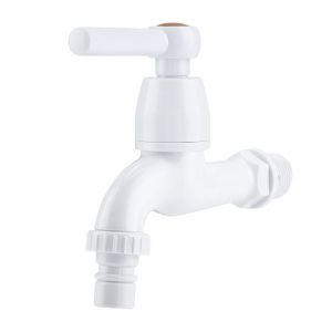 HJLIAN Robinet de machine a laver en plastique ABS, robinet d'evier de lavabo avec bec unique et poignee G1/2 #2 - Neuf