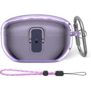 &Eacute;tui de protection pour WF-1000XM5 - En TPU souple et transparent - Avec verrou de s&eacute;curit&eacute; - Sp&eacute;cialement con&ccedil;u pour les &eacute;couteurs WF-1000XM5 - Avec mousqueton et cordon - Violet - Neuf