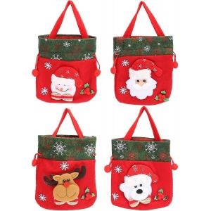 En 2025,No&euml;l Non-Tiss&eacute; Sacs-Cadeaux De No&euml;l, D&eacute;coration De Sacs-Cadeaux Du P&egrave;re No&euml;l Seau Sacs-Cadeaux De Bonhomme De Neige Fourre-Tout Sac Avec Des Poign&eacute;es Pour Les Approvisionnements De Partie De - Neuf