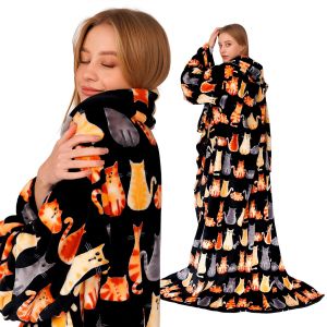 Ulteronixshop-Leafka Home Couverture &agrave; Manches 150&times;200 cm &iquest; Plaid Doux et Chaud en Polaire Premium &iquest; Couverture TV Canap&eacute; pour Femme & Homme &iquest; Id&eacute;e Cadeau Cocooning Hiver - Neuf