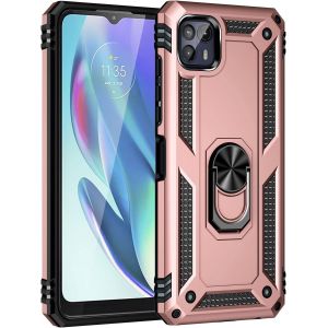 Kal-Coque Pour Motorola Moto G50 5g + Protecteur D'écran, Etui Antichoc Militaire Tough Armor Heavy Duty Shock Proof Protective Housse Avec Anneau Support,Roseor - Neuf