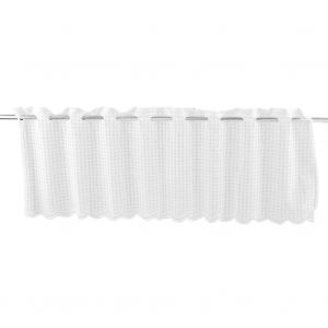Hjlian Rideau Demi-Ecran Brode, Cantonniere De Fenetre, Rideaux Romains Pour Cuisine Et Cafe (Beige) - Neuf