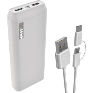 - Alpha 10s Powerbank 10 000 Mah - Batterie Externe Avec Passthrough - 2 Sorties Usb-A, 1 Entrée Micro Usb - Avec 2 Câbles De Données Usb - On/Off Automatique - Pour Iphone, Ipad, Smartphone, - Neuf