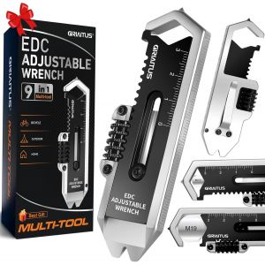 Cadeau Homme Outil Multifonction 9in1 Edc Pied De Biche Multitool Avec Tournevis,Avec Cl&eacute; &Agrave; Molette,Ouvre Bouteilles,Marteau D'urgence,Arrache Clou,Support De T&eacute;l&eacute;phone Idee Cadeau Homme/Femmes - Neuf