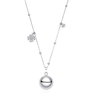 Collier Cloche Porte-Bonheur Appel Des Anges - Annonce De Grossesse 2025 Avec Feuille De Tr&egrave;fle &Agrave; Quatre Feuilles, Cadeau Pour Femme Enceinte - 80+10+10cm - Neuf