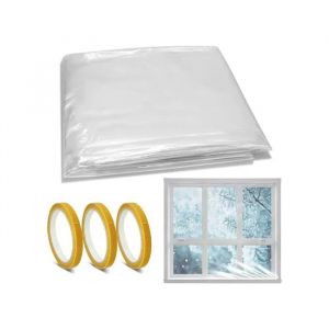 Film de survitrage thermoisolant - 1,6 x 5 m - Transparent - Thermor&eacute;tractable - Effet 3e vitrage - Neuf