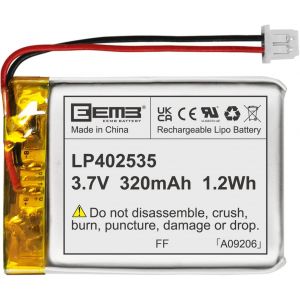 Batterie Lithium-ION Rechargeable 3,7 V 320mAh 402535 Batterie Lipo avec connecteur Molex UN38.3 (certifi&eacute; UL pour Cellule) Batterie Lithium-ION polym&egrave;re - Neuf