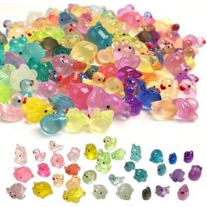 Mevronisshop-Lot De 160pcs Mini Animaux En R&eacute;sine, Mini Figurines Lumineuses Color&eacute;es, Micro Canard Petites Figurines Pour D&eacute;coration De Jardins Paysagers, Bonsa&iuml;, Bassins &Agrave; Poissons Et Aquariums (St - Neuf