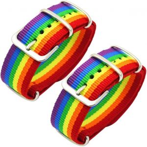 Kal-Bracelet Lgbt - Bracelet Gay Pride Avec Le Drapeau Arc-En-Ciel Et Accessoire De Montre - Neuf