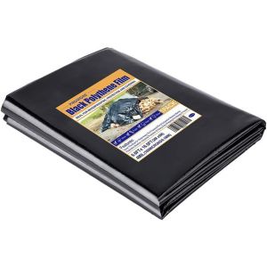 Checarzhn--No1-Bâche En Plastique Polyéthylène Noir Très Épaisse De 2m X 5m 4mil(0,1mm) Revêtement D'étang, Bâche De Construction Robuste En Plastique Imperméable Couverture De Sol Jardin Peinture - Neuf