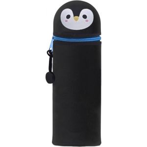 ERYI-Trousse Ecole 2 En 1 En Silicone Souple Kawaii, Pingouin Porte-Plume, Fermeture Eclair Pochette De Stylo, Crayons, Marqueurs, Étui En Silicone Pour Fournitures Scolaires De Grande Capacité - Neuf