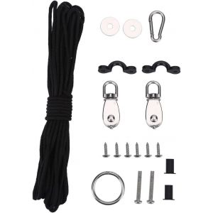 Letnerny-Accesorios Para Kayak De Pesca, Kayak Ancre Chariot Kit, Able Kayak Cano&euml; Ancre Trolley Kit Sy&egrave;me Avec Poulie Pad Eye Ring Crochet Accessoire Ensemble - Neuf