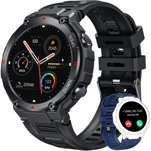 Montre Connectée Homme Repondre Appel: Smartwatch Sport Étanche Écran Tactile 1,42 Pouces Bracelet Connectee Avec Moniteur De Sommeil Fréquence Cardiaque Podomètre Fitness Tracker Pour Android Ios - Neuf