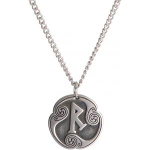 Kal-Collier Avec Pendentif En Forme De 24 Runes - Talisman Viking - Asatru - Pendentif Païen Wiccan - Style Vintage Nordique - Pour Homme Et Femme - Neuf