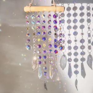 MEVRONISSHOP-Attrape Soleil en Cristal de Style Carillon &agrave; Vent, D&eacute;coration Suspendue pour Fen&ecirc;tres et Jardin, Suncatcher D&eacute;coratif pour Int&eacute;rieur et Ext&eacute;rieur - Neuf