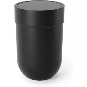 JEXNOVASHOP-Touch Poubelle de salle de bain. couvercle rotatif. Coloris noir. 5.9L. Dimension 19x26cm - Neuf