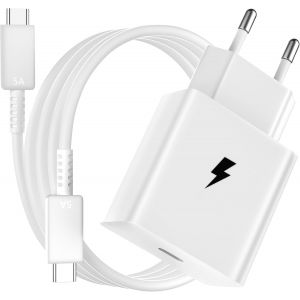 KALANKA-45W Chargeur Mini et Cable 1M&iquest;&iquest;tre pour Samsung A36 A56 5G M56, Charge Super Rapide PD Adaptateur de Chargeur USB C et Type C Cable pour Galaxy S25 Ultra S25+ S24+ S24 Ultra S23+Ultra S22+ Tab - Neuf