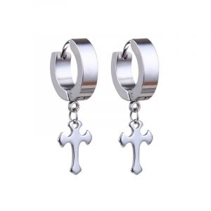 Style 16 - Boucles D'oreilles Créoles Unisexes Pour Hommes/Femmes,1 Paire,Pendentif Croix En Acier Inoxydable,Long Pampille,Punk Gothique,Bijoux,Meilleurs Cadeaux,Nouvelle Collection - Neuf