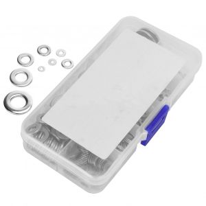 HJLIAN Assortiment de 360 rondelles plates en acier inoxydable, 8 tailles, avec bagues d'etancheite et boite de rangement - Neuf