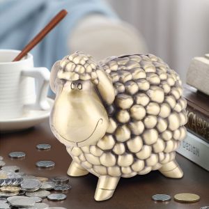 Tirelire vintage en alliage en forme de mouton, decoration d'interieur, cadeau pour enfants - Neuf