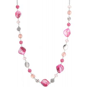 Long Collier De Perles En Pierre Pour Femmes Collier De Cha&icirc;ne En Argent Avec Cristaux De Coquillage Bijoux De Mode Cadeau No&euml;l Pour Maman - Neuf