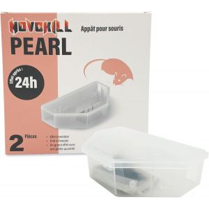 KALANKA-Pearl 2X boîte d'appât avec 2X 10g de pâte | Boîtes prêtes à l'emploi | Solution Souris Efficace | Utilisation dans des environnements secs | Boîtes d'appât réutilisables - Neuf