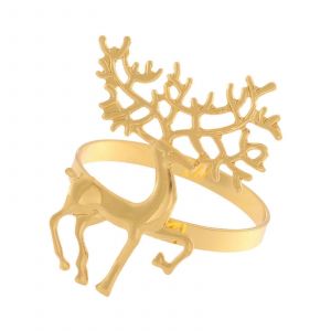 Cerf ronds de Serviette Ornement D&eacute;coratif Serviette Titulaire pour le Mariage Parure en Or - Neuf