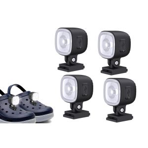 Lot De 4 Lampes De Chaussure Rechargeables Et R&eacute;sistantes &Agrave; L'eau, Avec 4 Modes D'&eacute;clairage Pour Plus De S&eacute;curit&eacute; Et De Visibilit&eacute;. - Neuf