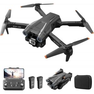 Drone Rc Avec Double Caméra 4k Hd, Quadricoptère Rc 1080p Avec 2 Batteries, Mode Sans Tête D'évitement D'obstacles, Contrôle Gestuel Débutant (Orange)-Marque Générale - Neuf