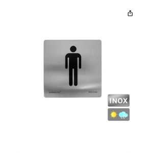 Normaluz Rd727008 - Panneau adh&eacute;sif carr&eacute; pour toilettes, acier inoxydable, adh&eacute;sif 0,8 mm, 12 x 12 cm, gris - Neuf