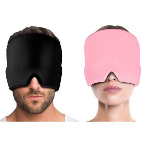 Masque Oculaire R&eacute;utilisable En Gel Chaud/Froid Pour Soulager Les Poches, Les Maux De T&ecirc;te Et La Fatigue Oculaire - Lot De 2 - Neuf