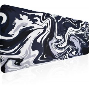 JGD-Tapis De Souris Gaming 800*300*3mm, Blanc Et Noi, Tapis De Souris De Jeu Avec Bords Cousus XXL, &Eacute;tendu Avec Base Antid&eacute;rapante Grand Tapis Souris Pour Maison/Bureau/Gamer - Neuf