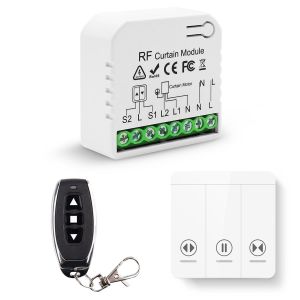 Interrupteur Module Volet Roulant Sans Fil,deux types de commutateurs à distance sans fil pour volets roulants,stores,auvent,émetteur radio RF 220 V 230 V,contrôle de portée 100 m - Neuf
