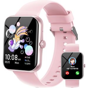 Fitness Tracker Montre Connectée Enfant, Smartwatch Pour Garçon Fille 100+ Modes Sport Réveil Pedometer Moniteur Sommei, Jeux, 1,83"" Hd Smart Watch Intelligente Pour Ados 5-16 Ans Cadeau, Rose - Neuf