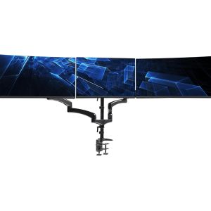 Ulteronixshop-Vivo Support &Eacute;cran PC Triple Articul&eacute; &agrave; Gaz pour 3 &Eacute;crans jusqu'&agrave; 32 Pouces, Support de Bureau Robuste avec Fixation Pince en C et ?illet, Enti&egrave;rement R&eacute;glable, Noir, STAND-V300G - Neuf