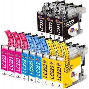 ERYI-Lc 223 Cartouches D'Encre Pour Brother Lc223 Lc221 Noir Cyan Magenta Jaune Compatible Pour Brother Mfc-J480Dw J5620Dw J680Dw J4420Dw J5320Dw J4620Dw J880Dw Dcp-J4120Dw J562Dw (Lot De 12) - Neuf