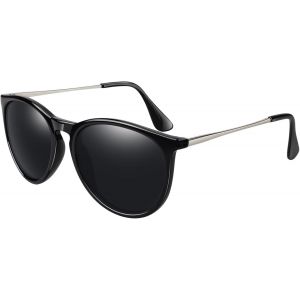Lunettes De Soleil Femme Homme Polarisées Protection Uv400 Rétro Style Lunettes De Soleil Ronde - Neuf