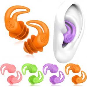 KALANKA-Lot de 4 paires de bouchons d'oreilles étanches réutilisables en silicone souple pour la douche, la natation, le surf, la plongée avec tuba et autres sports nautiques - Neuf